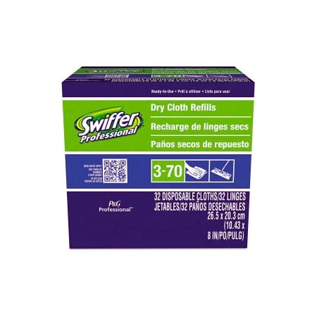 Procter & Gamble Swiffer Dry Refill Cloths, White, 10-5/8in x 8in, 32/Box - 33407BX